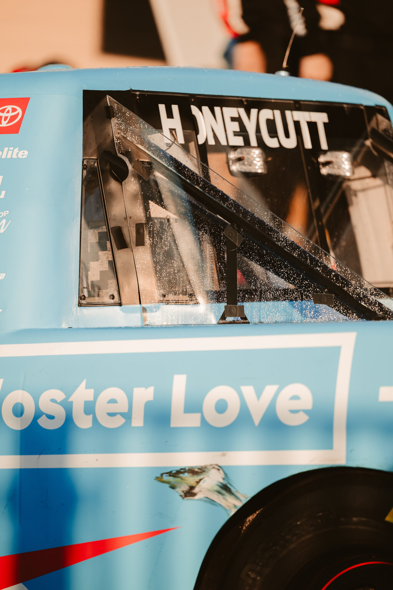 Honeycutt nameplate on the No. 11 Toyota at Watkins Glen International