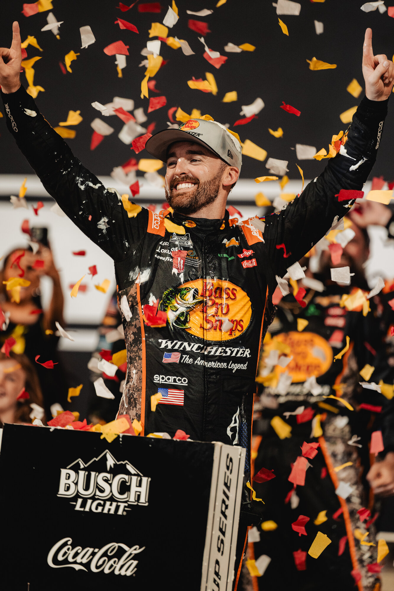 Austin Dillon celebrates in victory lane at Richmond Raceway