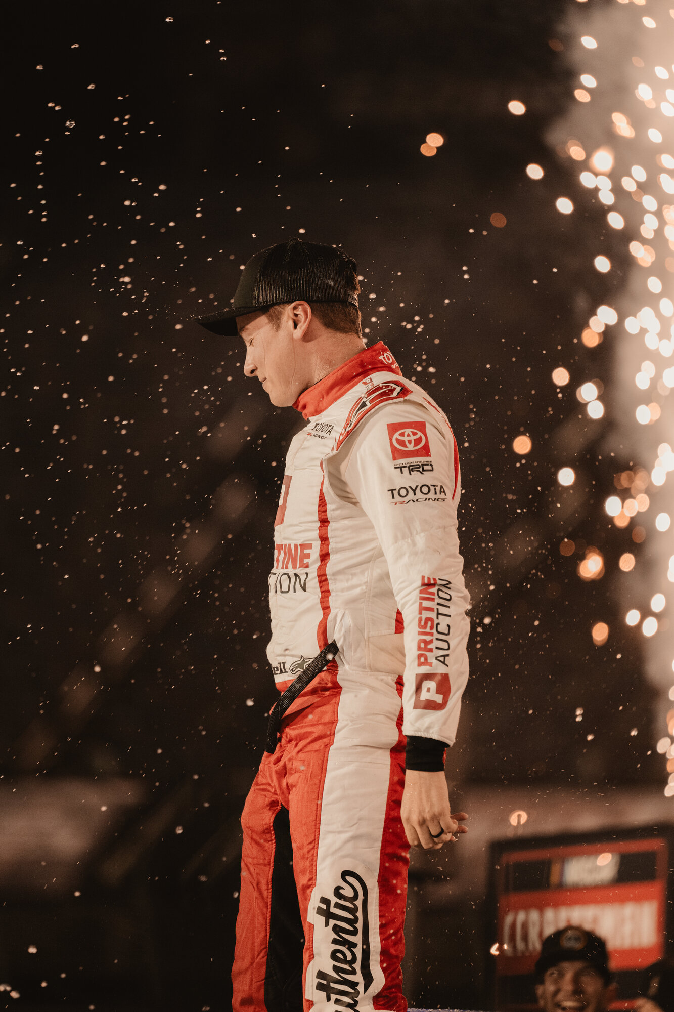 Christopher Bell celebrates his Truck Series win at Bristol Motor Speedway
